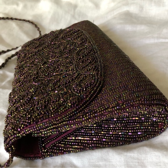 Vintage sequins Beaded Crossbody bag in dark purple - Picture 5 of 8